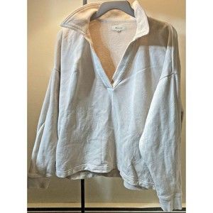 Madewell Pink Collared V Neck Sweatshirt Size XS